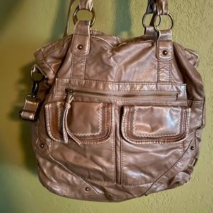 Large gray crossbody purse